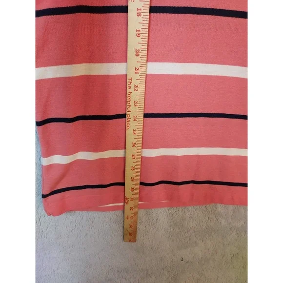 Lacoste Polo Shirt Mens Large Size 7 Striped Pink Classic Fit Preppy Contrast L - Picture 7 of 9